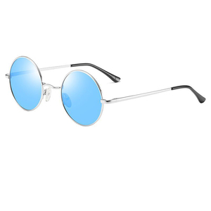 Occhiali da Sole Polarizzati a Specchio Rotondi in Metallo Stile Retrò Lennon 2026 di Tendenza per Uomo e Donna, con Cerniera a Molla di Alta Qualità, Lenti Nere, Logo Personalizzabile - Product Image 2