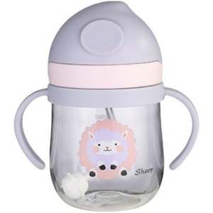 Baby <b>Toddler</b> Plastic <b>Water</b> <b>Bottle</b> Straw Cup Spill-Free Nipple Non-Slip Handles BPA Free Eco-Friendly Reusable Loop Handle - Product Image 5