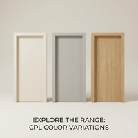 Porte intérieure en bois massif moderne sur mesure avec surface CPL, robuste, à pousser et à tirer, pour projet résidentiel