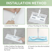 Balai en aluminium pour le nettoyage des sols humides et secs Balai à poussière jetable avec recharges sèches et humides