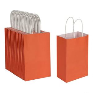 Small Kraft Bags with Handles Paper Birthday <b>Wedding</b> Party Favors Grocery Retail Shopping Business Sacks Thick Kraft Paper Bag - Product Image 1