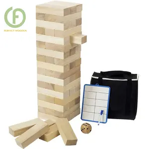 Torre di legno giganti timer di caduta torre di blocchi di Toppling in legno per bambini e feste in famiglia