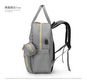 Sac à langer personnalisable avec logo, en tissu 600D hydrofuge, avec compartiment et lit bébé intégré, sac à dos pour mère et bébé, vente en gros directe usine - Product Image 5
