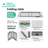 SK-ZDZ-C001 Catering Mobiler Rechteckiger Tisch Camping Modernes Restaurantmöbel Outdoor-Set Klappbarer Esstisch