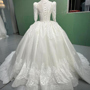 Vestido de Novia Elegante con Flores, Vestidos de Novia con Lentejuelas y Cuentas, Vestido de Fiesta de Noche con Encaje, Nigeria Lscm01 Jancember - Product Image 4