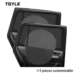 Dongsen 2 pièces Pare-soleil de luxe pour voiture, accessoires de style en fibre Spandex, protection UV, pour TOUTES LES FENÊTRES, rideau de fenêtre latérale, pare-soleil, visière - Product Image 1