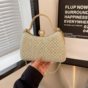 Sac élégant à porter sous le bras, sacs de soirée de luxe ornés de diamants avec chaîne, sacs à bandoulière pour femmes, sacs fourre-tout tendance pour femmes - Product Image 1