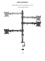 Support de bureau double écran articulé (80 cm) DL-T902-280II pour moniteurs 10-27 pouces, fixation par pince ou œillet, base pour PC, bras pliable, capacité 12 kg