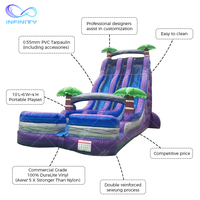 Glissière d'eau gonflable commerciale pour enfant grand cavalier de maison de rebond bon marché videur de château de saut plein d'entrain grande piscine de Waterslide