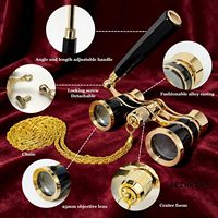 Binoculares de Ópera 3X25 para Mujer, con Cadena Ajustable, Portátiles, Vintage, Compactos, para Adultos, Conciertos, Ópera