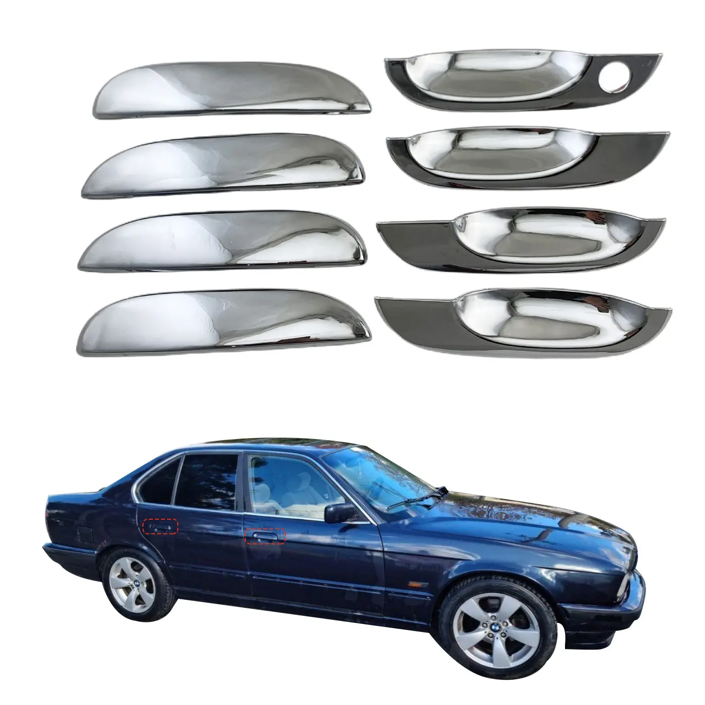 Hot Sale Car Accessories Exterior Decoration ABS Chrome Handle Cover For BMW E38 1995-2004