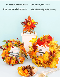 Decoración <span class=keywords><strong>de</strong></span> Halloween: Cubo para vino con marco <span class=keywords><strong>de</strong></span> madera, corona <span class=keywords><strong>de</strong></span> hojas <span class=keywords><strong>de</strong></span> arce, calabaza y paja para exteriores, ideal para centros comerciales y parques <span class=keywords><strong>de</strong></span> atracciones. - Product Image 5