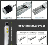 Módulo Lineal KHMOS HYS100 G1610, Carro de Tornillo de Bolas de 350 mm, 1000 mm, 40 kg, 0.03 mm, Brazo Robótico Dispensador de Pegamento Directo