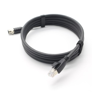 M12 to <b>RJ45</b> Ethernet <b>Cable</b> Connector 8P8C Pure Copper Networking Cord for Computer Car Use - Product Image 1