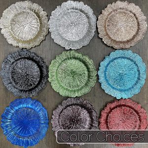 Assiettes de présentation Premium 13 pouces <span class=keywords><strong>Turquoise</strong></span> Reef en plastique incassable pour décorations de mariage et de fête sur la plage - Product Image 6