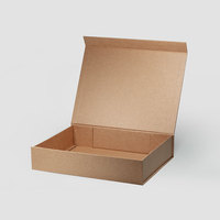 Boîte pliable en aimant kraft écologique, 1 pièce, boîte rigide et peu profonde pour emballage cadeau, marron