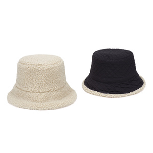 <b>Large</b> Thickened Warm Lambswool Bucket Hat Double Sides Customized Fisherman Hat for Autumn Winter - Product Image 6