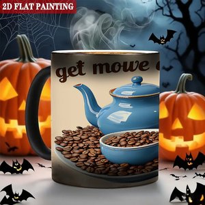 Mug personnalisé à motif festif, noir givré, 11 oz, en céramique, tasse magique changeant de couleur à la chaleur - Product Image 6
