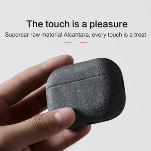 Étui de protection en cuir Alcantara de luxe <span class=keywords><strong>pour</strong></span> Airpods 3 4 Pro 1ère/2ème/3ème génération, même cuir utilisé <span class=keywords><strong>pour</strong></span> les voitures de <span class=keywords><strong>sport</strong></span> - Product Image 3