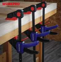 WORKPRO Pince à barre à dégagement rapide robuste de 150mm/6 ''mâchoires rembourrées souples pour menuisier outils de maintien du travail du bois