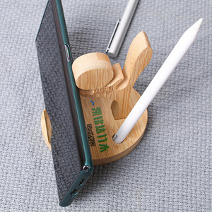 Soporte para Teléfono de Bambú con Forma de Kung Fu, Soporte de Escritorio de Madera Natural, Personalizable, para Regalo - Product Image 2