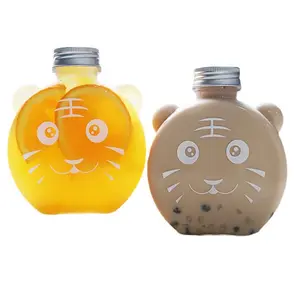 Garrafa de água de personagem de desenho animado, recipientes para beber em forma de tigre, animal fofo, boba, copos de chá, jarra de suco, 500ml/16oz