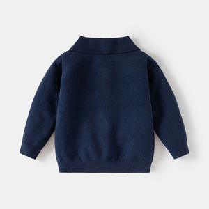 เสื้อโปโลเด็กผู้ชาย แขนยาว ผ้าคอร์สปันเนื้อนุ่ม สีพื้น สำหรับฤดูใบไม้ผลิและฤดูใบไม้ร่วง - Product Image 4