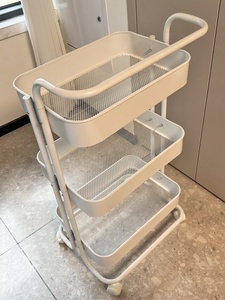 Chariot de rangement sur pied en acier au carbone à usage domestique pour cuisine, salle de bain, chambre à coucher-Supports de rangement et étagères - Product Image 4