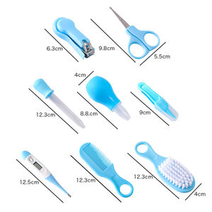 8PCS Kit de soins de santé et de toilettage pour bébé Ensemble de sécurité pour bébé Brosse à peigne Coupe-ongles <span class=keywords><strong>Ciseaux</strong></span> Aspirateur nasal Kit de soins pour bébé - Product Image 4