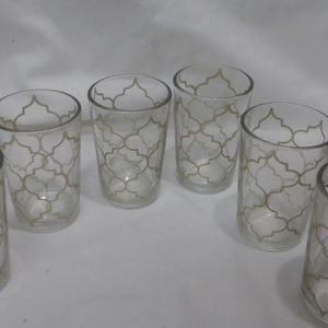 Ensemble de thé en verre marocain JM INTERNATIONAL, tasse de luxe transparente, classique, fabriquée à la main en Inde - Product Image 1