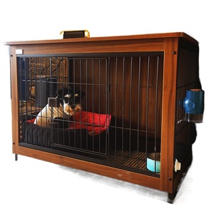 Table d'intérieur de style chenil cage de luxe en bois pour chats et chiens meubles de cage - Product Image 1