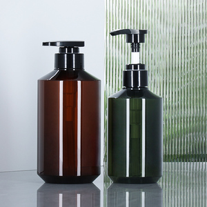 Chai nhựa rỗng 300ml <span class=keywords><strong>500ml</strong></span> đựng dầu gội và dầu xả, màu hổ phách trong suốt xanh lá, chai bơm dung dịch khách sạn - Product Image 3