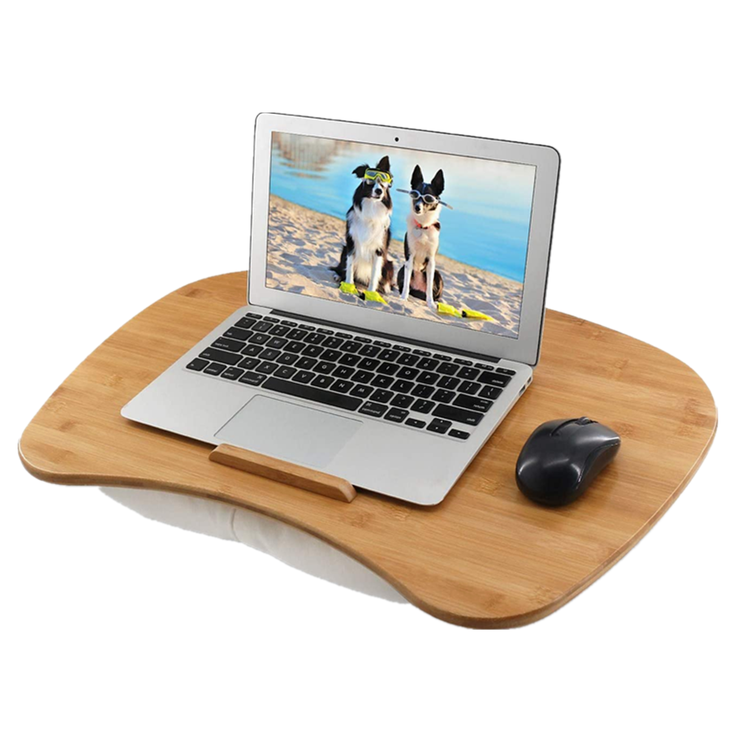 Переносная подставка под ноутбук из бамбука для дома и офиса, поднос с подушкой и ручкой для письменного стола на диване, столик для кровати, Книжная подставка