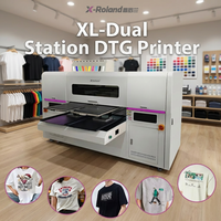 Imprimante jet d'encre DTG double station X-Roland, nouvelle taille compacte, 4 têtes d'impression I3200, encres écologiques de haute qualité pour vêtements et sacs