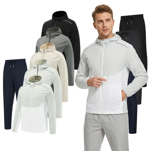 Winter Solid Printed Cotton Fleece Quick Dry 240g Unisex <b>Tracksuit</b> Set Hooded Drawstring Closure Streetwear Jogger Casual Wear - Product Image 1