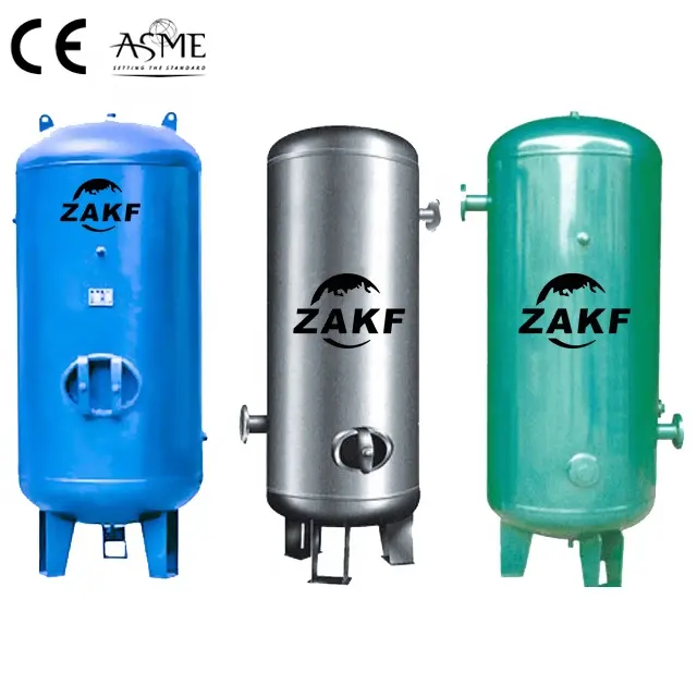 ZAKF ASME हवा टैंक एयर रिसीवर टैंक ASME कार्बन स्टील ASME दबाव पोत संपीड़ित हवा भंडारण टैंक