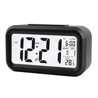 Horloge numérique LCD pour la décoration de la maison, grand écran, calendrier, date, heure, température, horloge de table/bureau LED, veilleuse intelligente, réveil