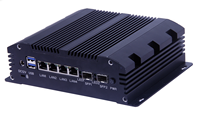 PC Mini 4LAN + 2SFP, PC Mini Mendukung 3865U Prosesor HD Tampilan 4K SATA/MSATA Double Hard Disk untuk Keamanan Jaringan Firewall