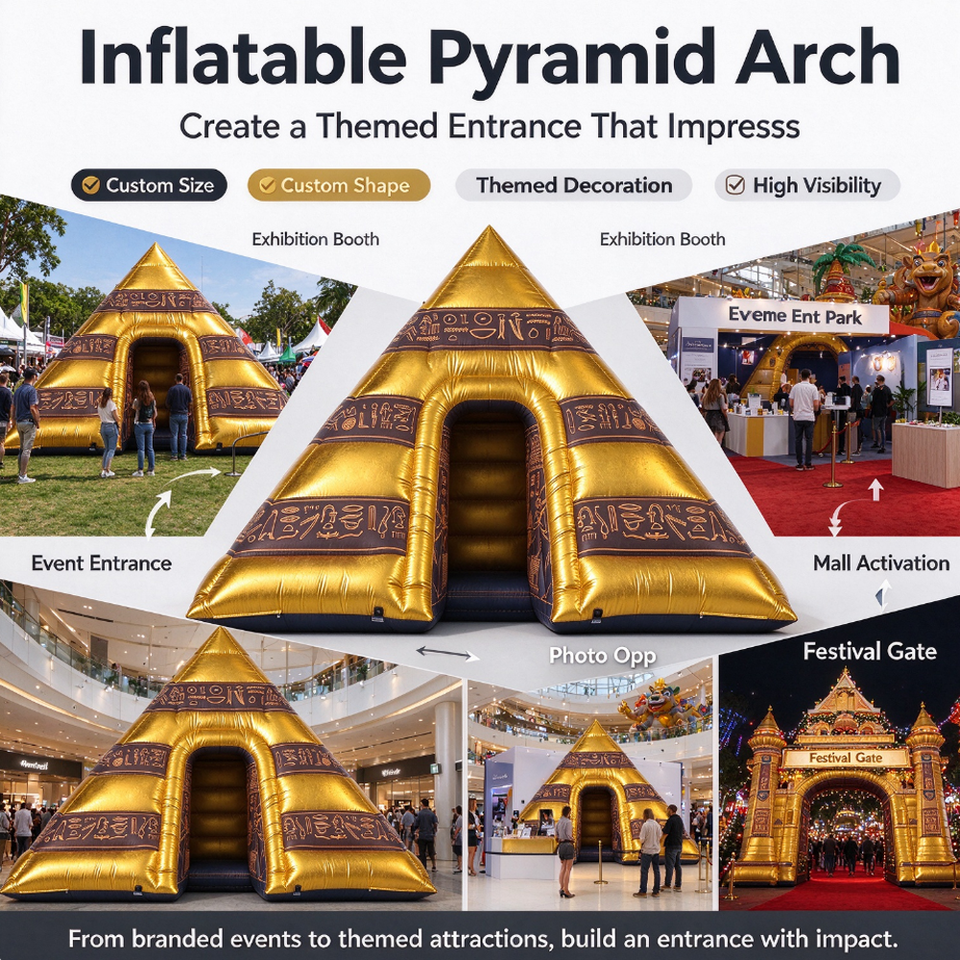 Giant Inflatable Egyptian Pyramid Tunnel Tent Arch Ancient Egypt Theme ...