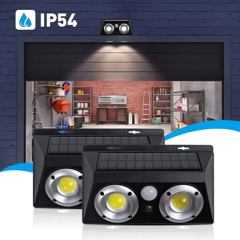 ขายร้อนขายส่งกลางแจ้งคุณภาพสูงเซ็นเซอร์ IR 3 โหมดแสง IP54 ABS และ PC LED โคมไฟพลังงานแสงอาทิตย์โคมไฟติดผนัง