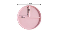 Assiettes divisées incassables à 3 compartiments de 22 cm (9 pouces) en paille de blé, vaisselle réutilisable, contrôle des portions, sans BPA, compatibles micro-ondes
