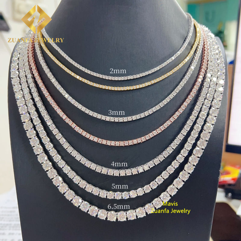 3mm 20'' moissanite tennis necklace