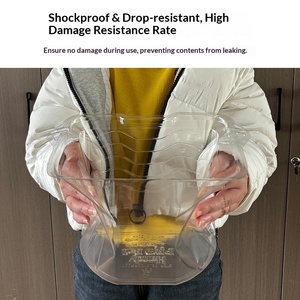 Seau à <span class=keywords><strong>peinture</strong></span> pentagonal transparent <span class=keywords><strong>jetable</strong></span> direct, en plastique personnalisable, modèle MeiXin MX-15, corps épaissi - Product Image 4