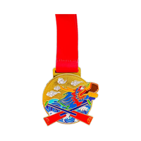 Médaille Marathon Médaille en métal de sport en alliage de zinc avec médaille de couleur d'émail de ruban de sublimation complet