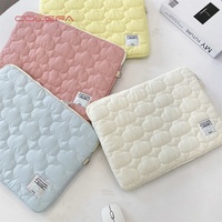 Tas Laptop Jinjing Korea Lucu Bordir Awan, Dilengkapi Ritsleting, Pelindung, Portabel, Ukuran 11/13/15-inci, untuk Tablet