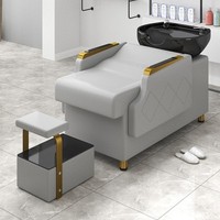 Bol de shampooing et chaise de lavage de chaise de cheveux de salon de coiffure chaise de lit de shampooing de style de barbier