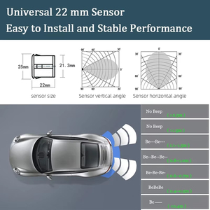 Kit de capteurs de stationnement pour voiture avec moniteur LED de recul Auto Parktronic, 4 capteurs de 22 mm, système de détection radar, écran rétroéclairé - Product Image 4