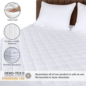Toptan anti tahta kurusu polyester mikrofiber kapitone su geçirmez yatak örtüsü su geçirmez yatak koruyucu