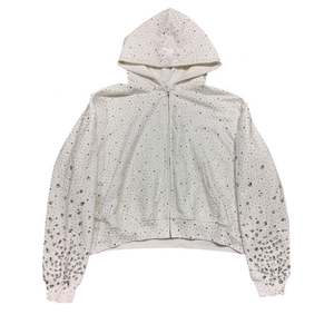 Custom Zipup Hoodies <b>Men</b> Rhinestone Heavyweight Zip up <b>Hoodie</b> Manufacturer - Product Image 3