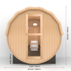 4 인용 야외 레드 삼나무 배럴 사우나 - Product Image 6